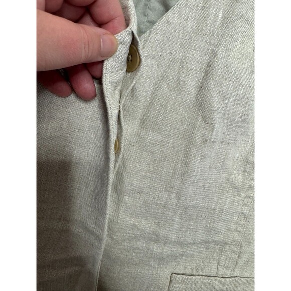 Madewell Size 16 Linen Vest Natural Undyed Single Breasted Button Up V-neck - Picture 12 of 13